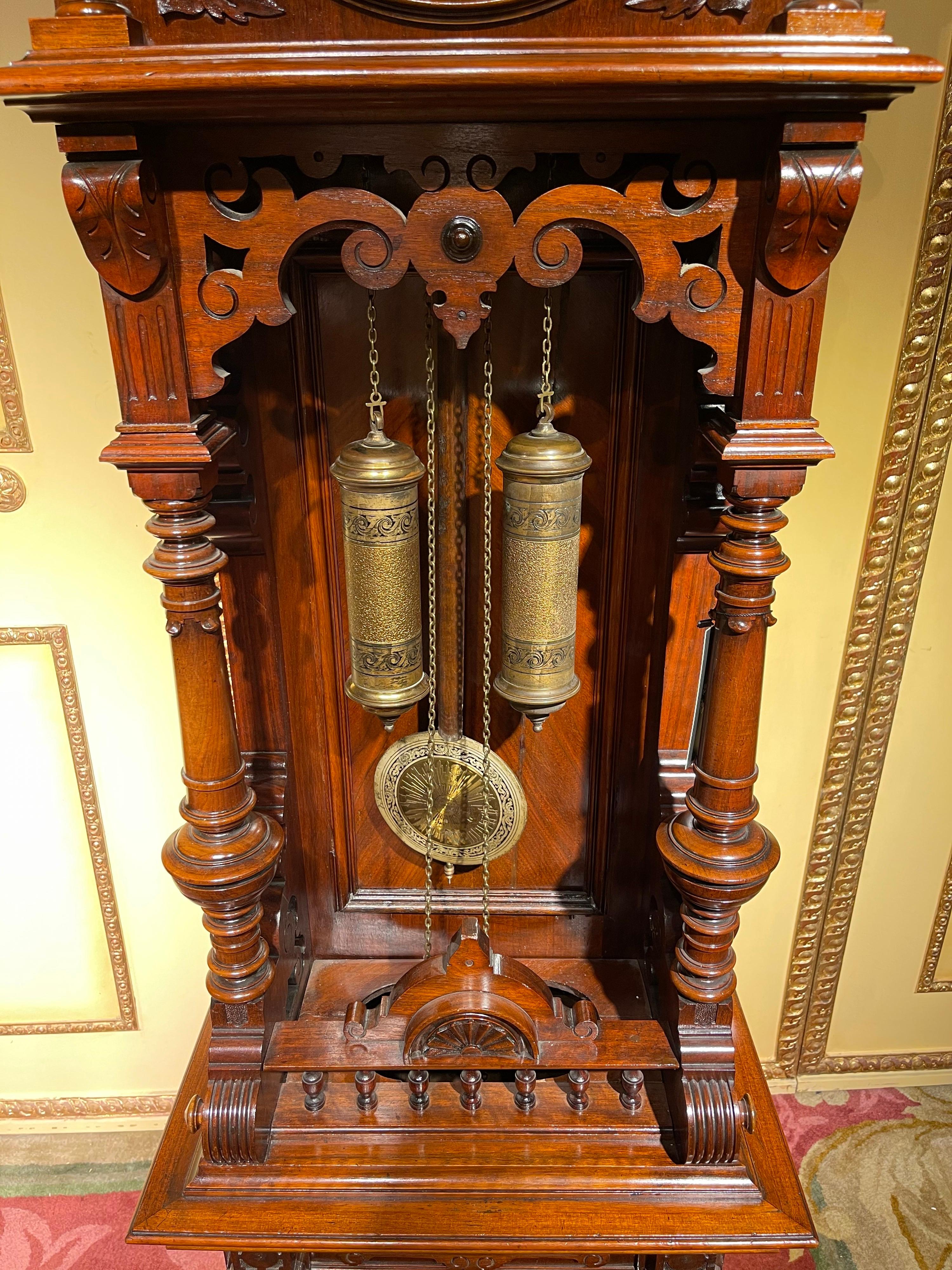 Unique Antique Wilhelminian Style Grandfather Clock, Walnut, 19th Century 13