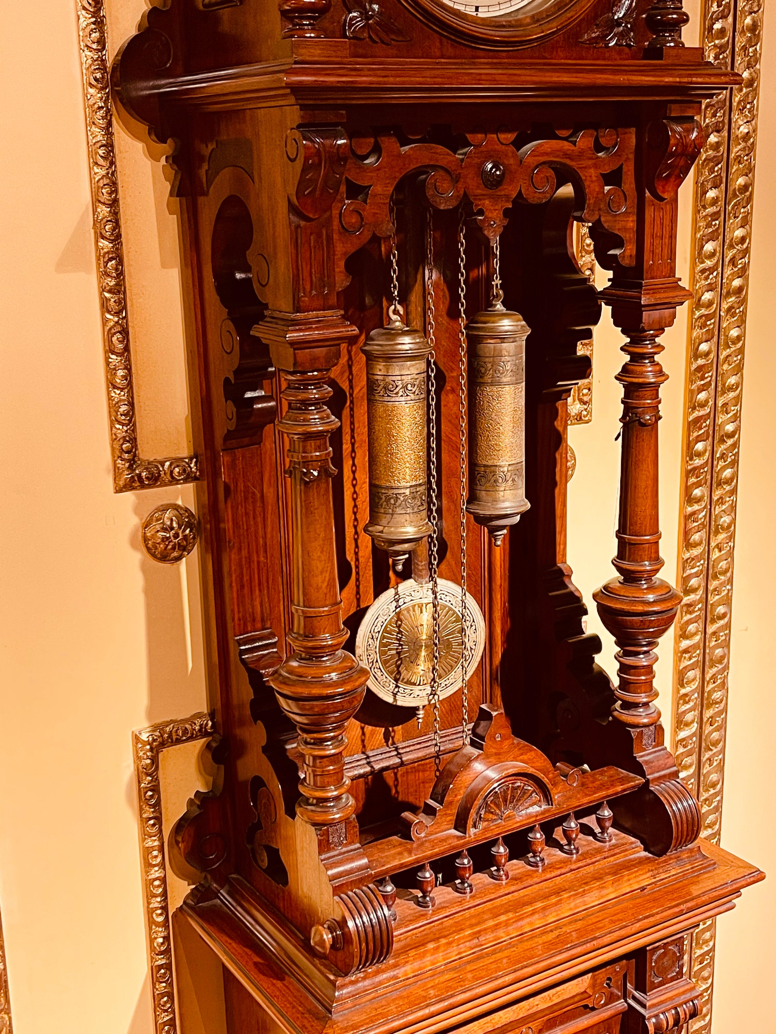 Unique Antique Wilhelminian Style Grandfather Clock, Walnut, 19th Century 1