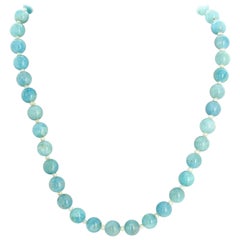 Unique Aquamarine and Pearl Necklace
