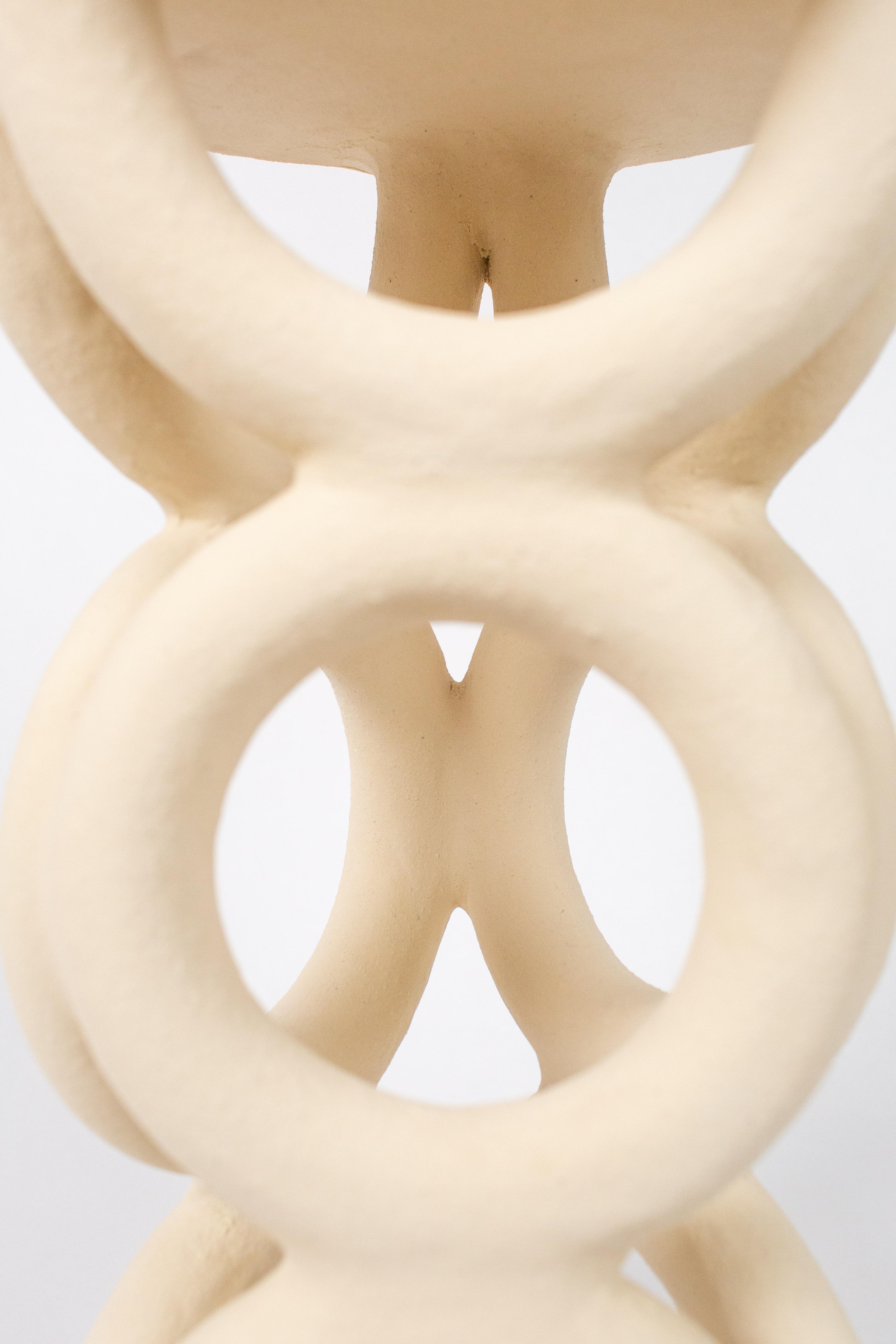 Contemporary Unique Arch Circular White Stool by Mesut Öztürk For Sale
