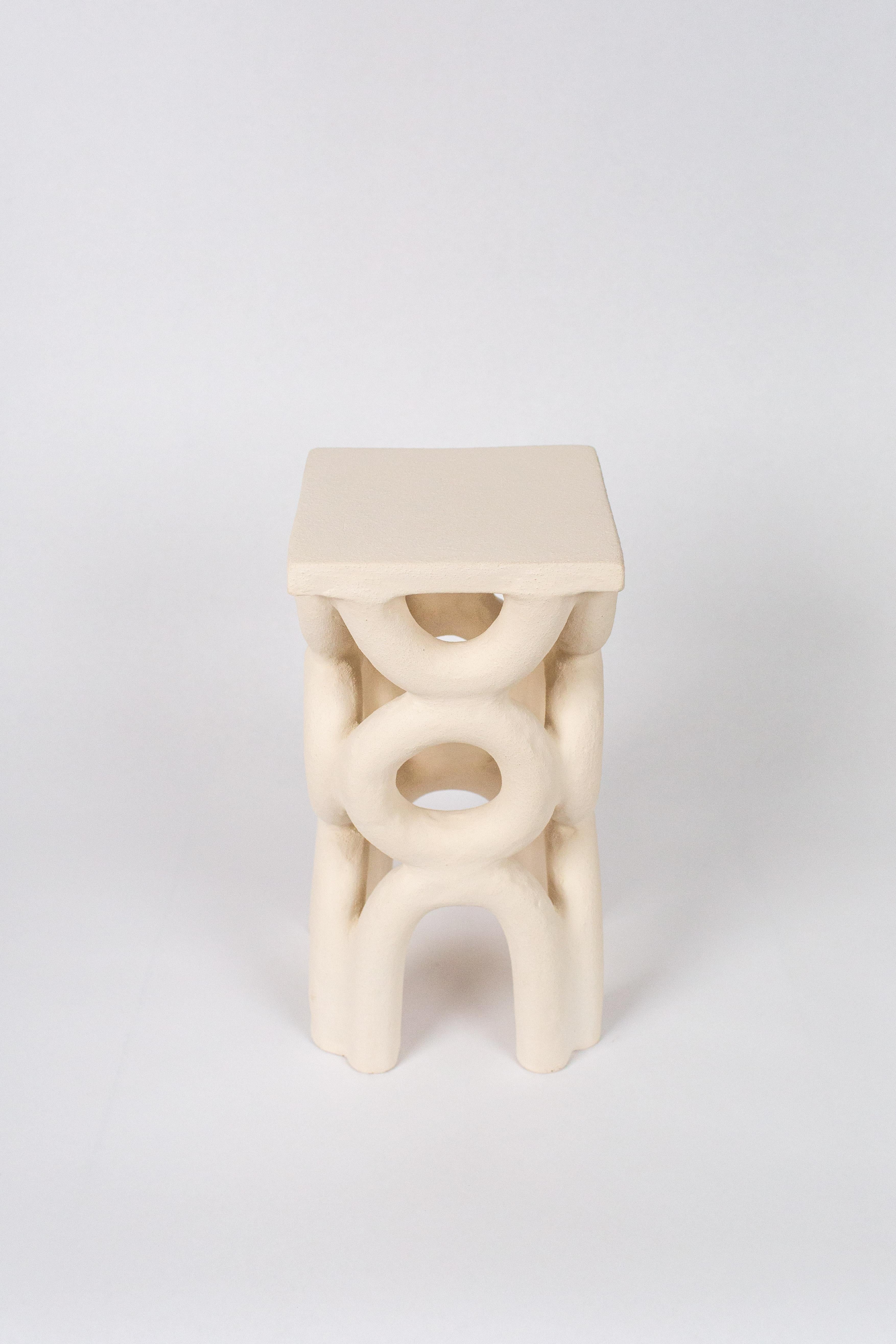 Other Unique Arch Square White Stool by Mesut Öztürk