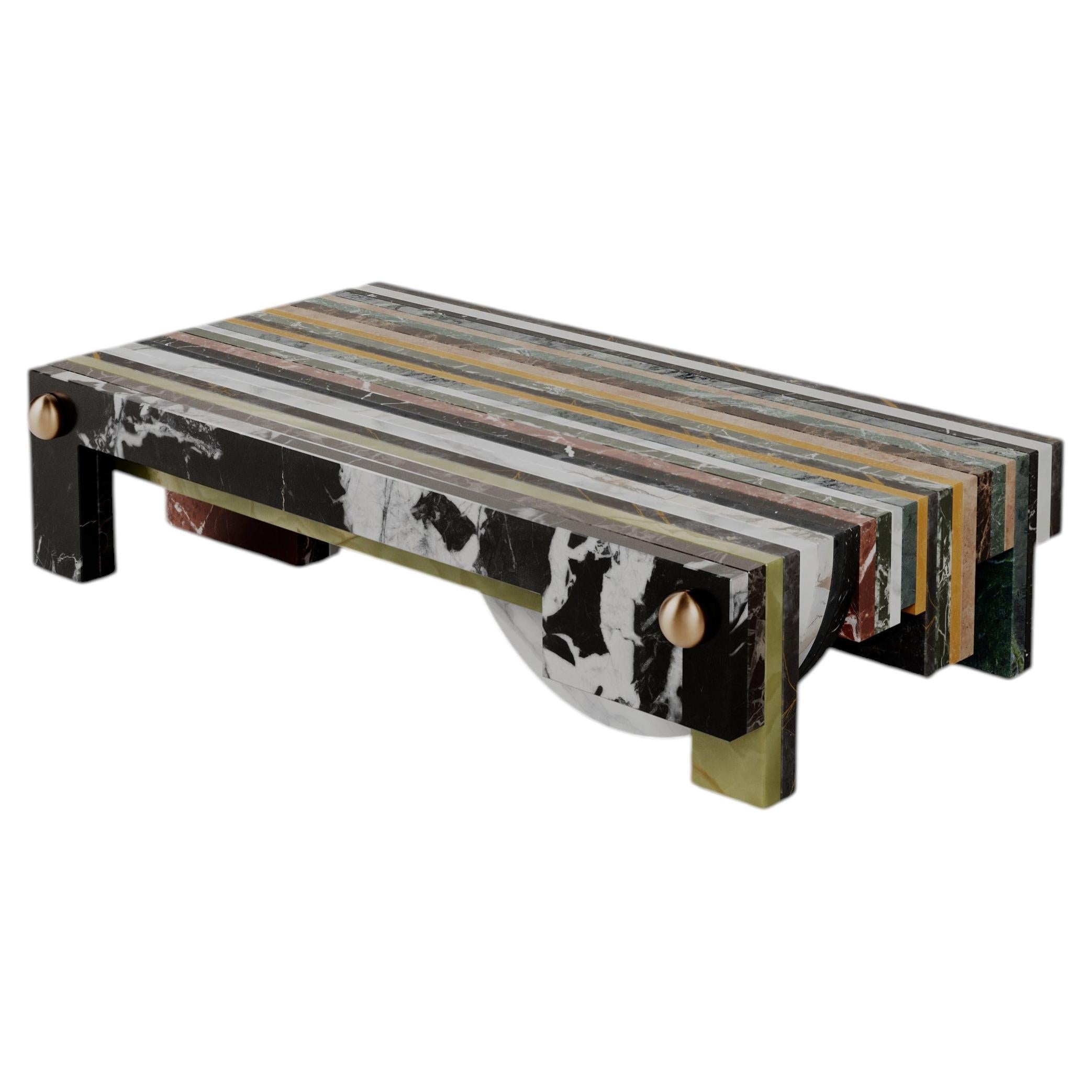 Unique Architectural Layered Marble Stone Strata Coffee Table By Esther Knopfler