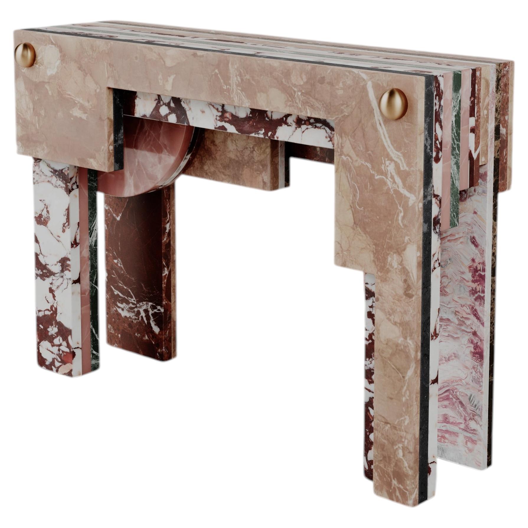 Unique Architectural Layered Marble Stone Strata Console By Esther Knopfler