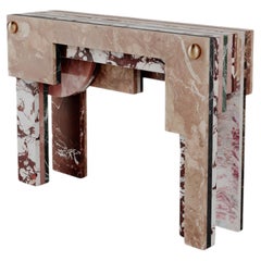 Unique Architectural Layered Marble Stone Strata Console By Esther Knopfler