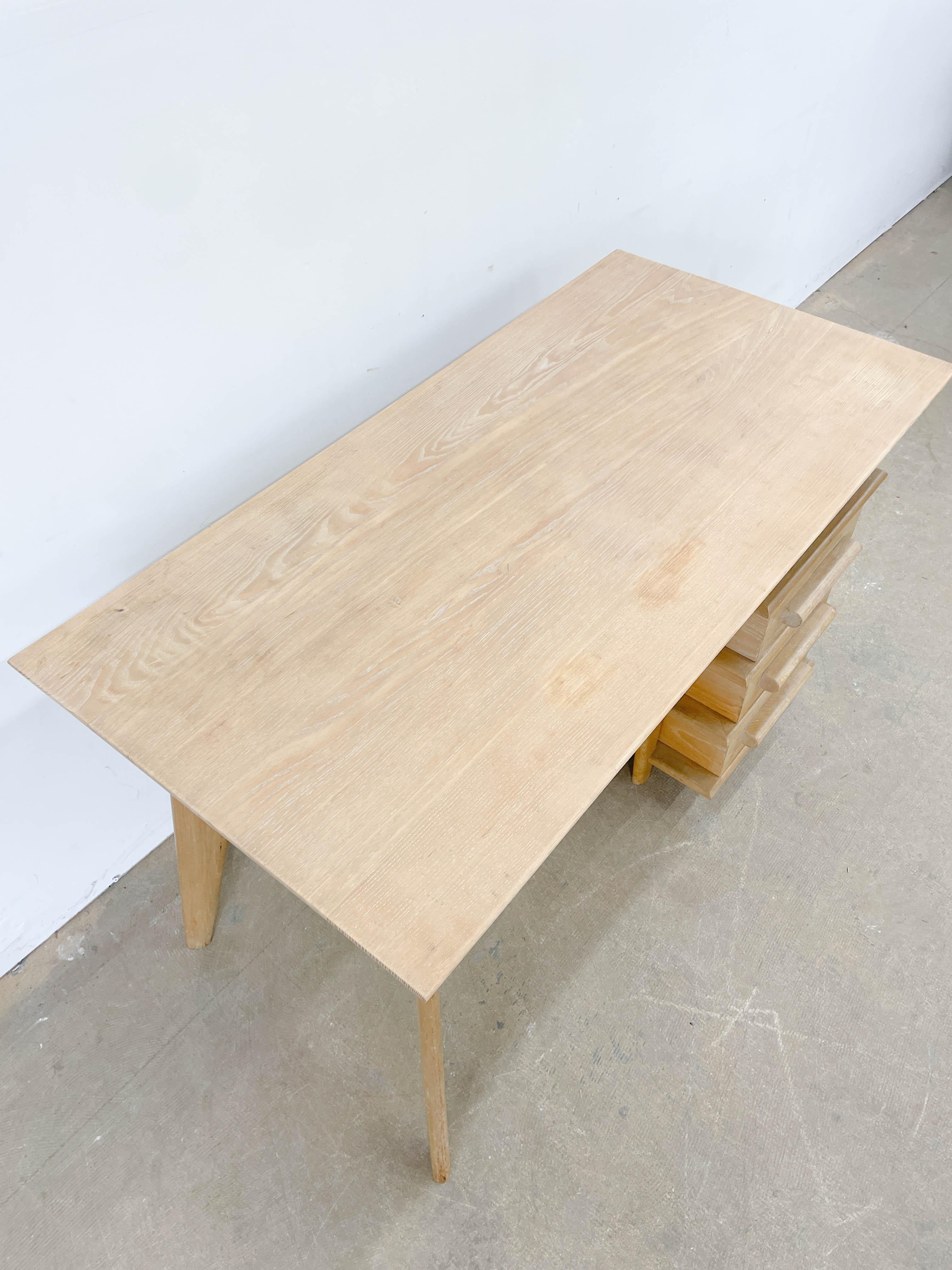 Unique Architectural Limed Oak Desk For Sale 2