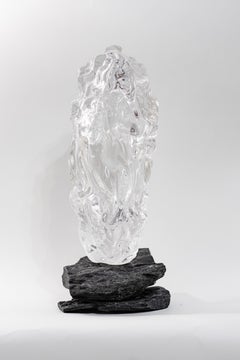 Einzigartige Skulptur Nr. 3 aus der „Arctic Circle“-Serie aus Glas und Stein von Szkło Studio