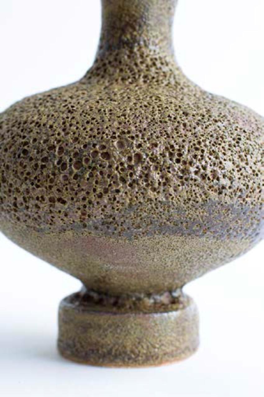 Glazed Unique Arq 006 Musgo Vase by Raquel Vidal and Pedro Paz