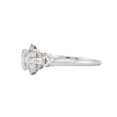 Unique Art Deco 0.97ctw Diamond Engagement Ring in Platinum Circa 1920's
