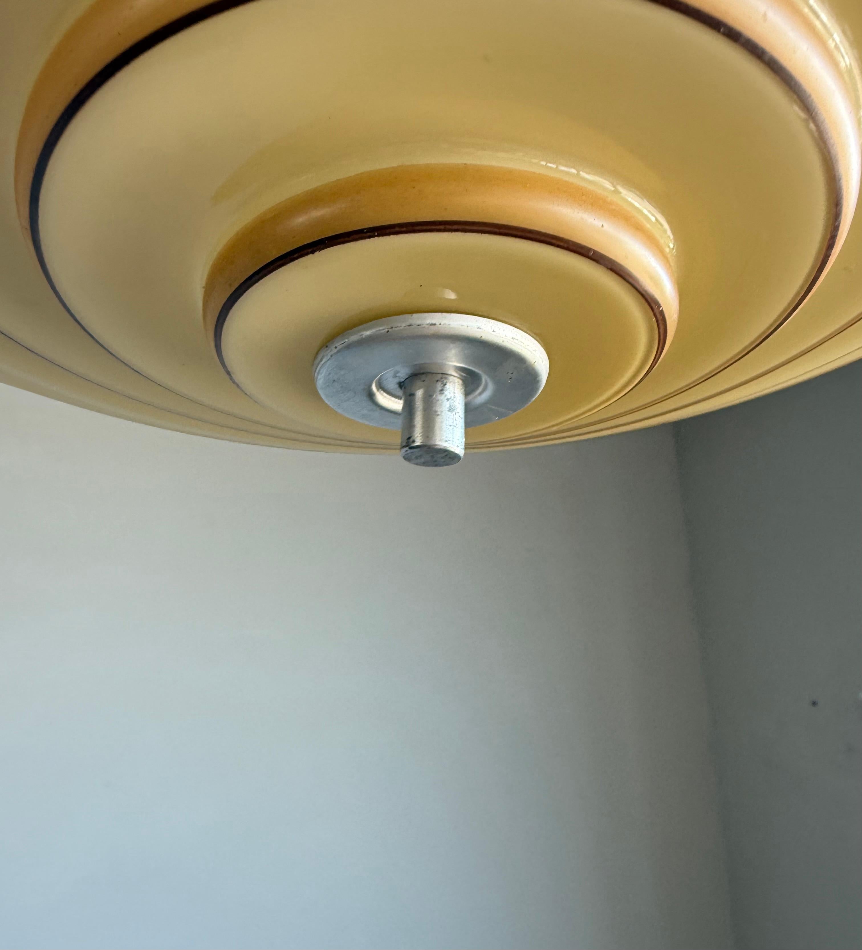 Rope Unique Art Deco and Perfect Size, Multi Layered Glass Shade Pendant Light For Sale