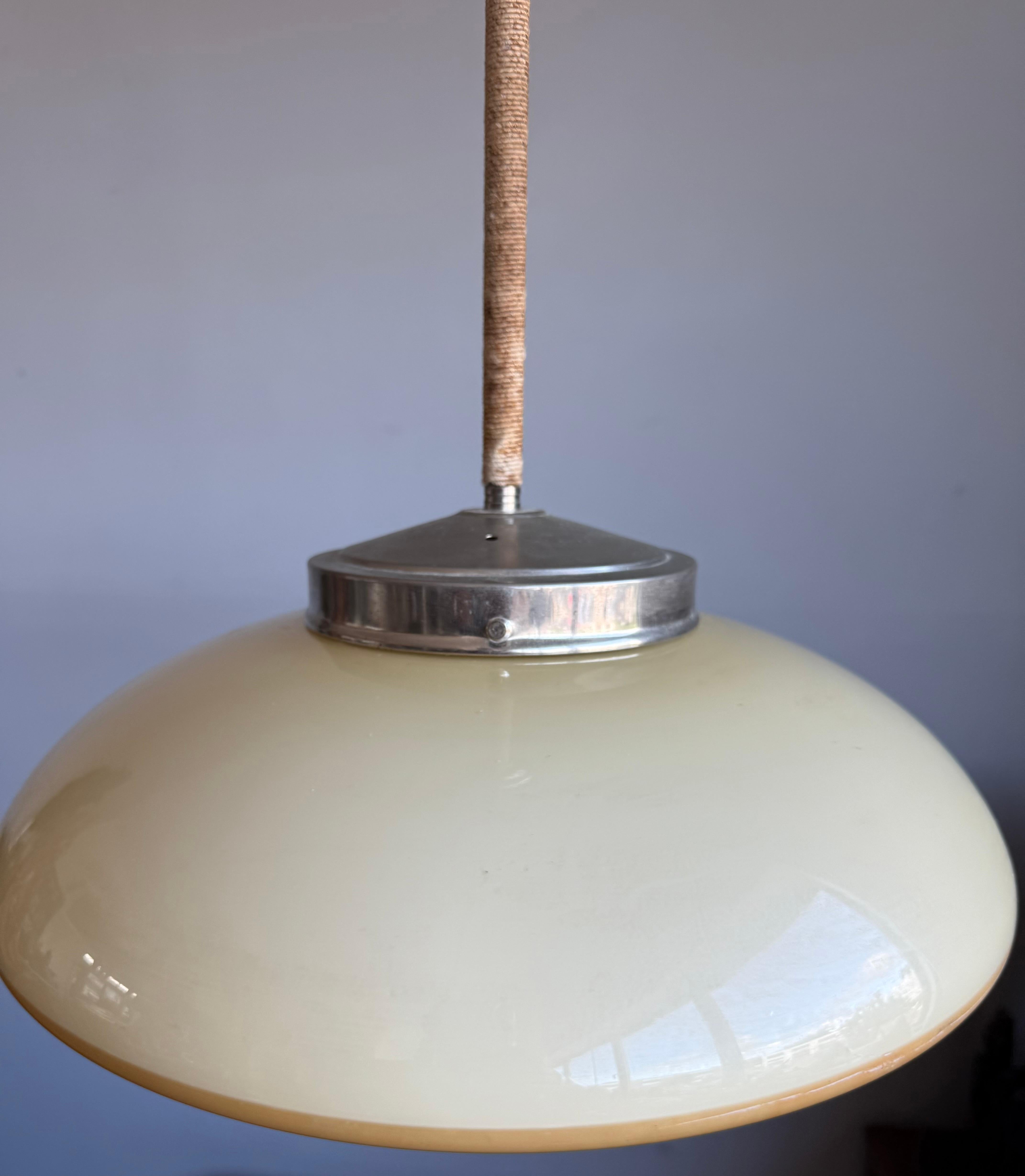Unique Art Deco and Perfect Size, Multi Layered Glass Shade Pendant Light For Sale 1
