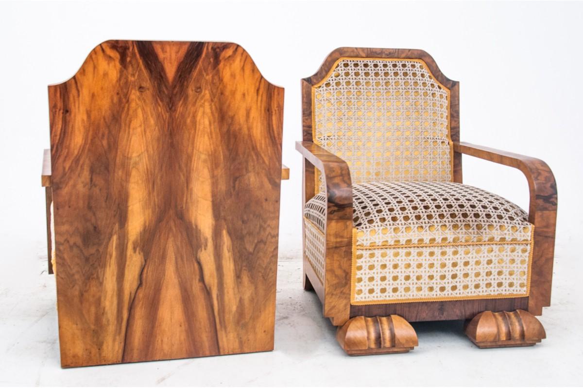 Unique Art Deco armchairs, France, 1930s. For Sale 3