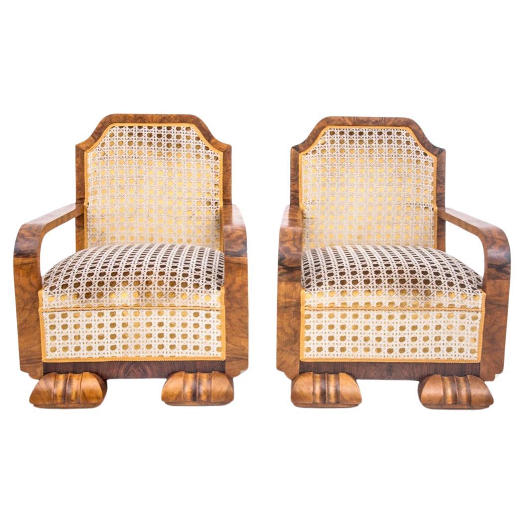 Unique Art Deco armchairs, France, 1930s.