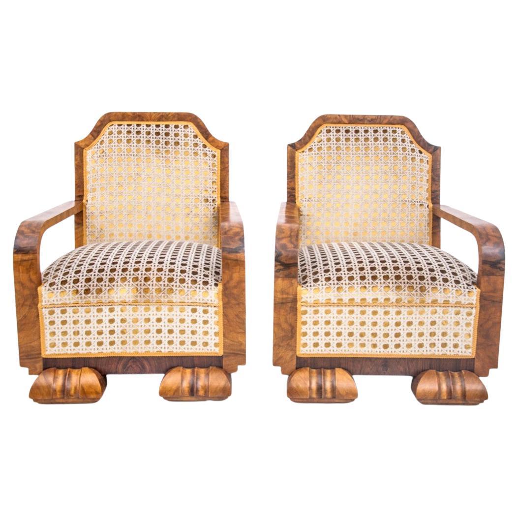 Unique Art Deco armchairs, France, 1930s.