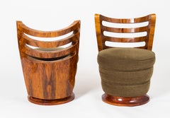 Unique Art Deco Bedroom Chairs, ca. 1930s