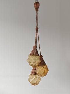 Unique Art Deco Chandelier with star-shaded shades, France 1930s