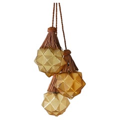 Unique Art Deco Chandelier with star-shaded shades, France 1930s