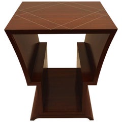 Unique Art Deco Coffee Table with Decorative Inlay, Attributed to Eugene Printz