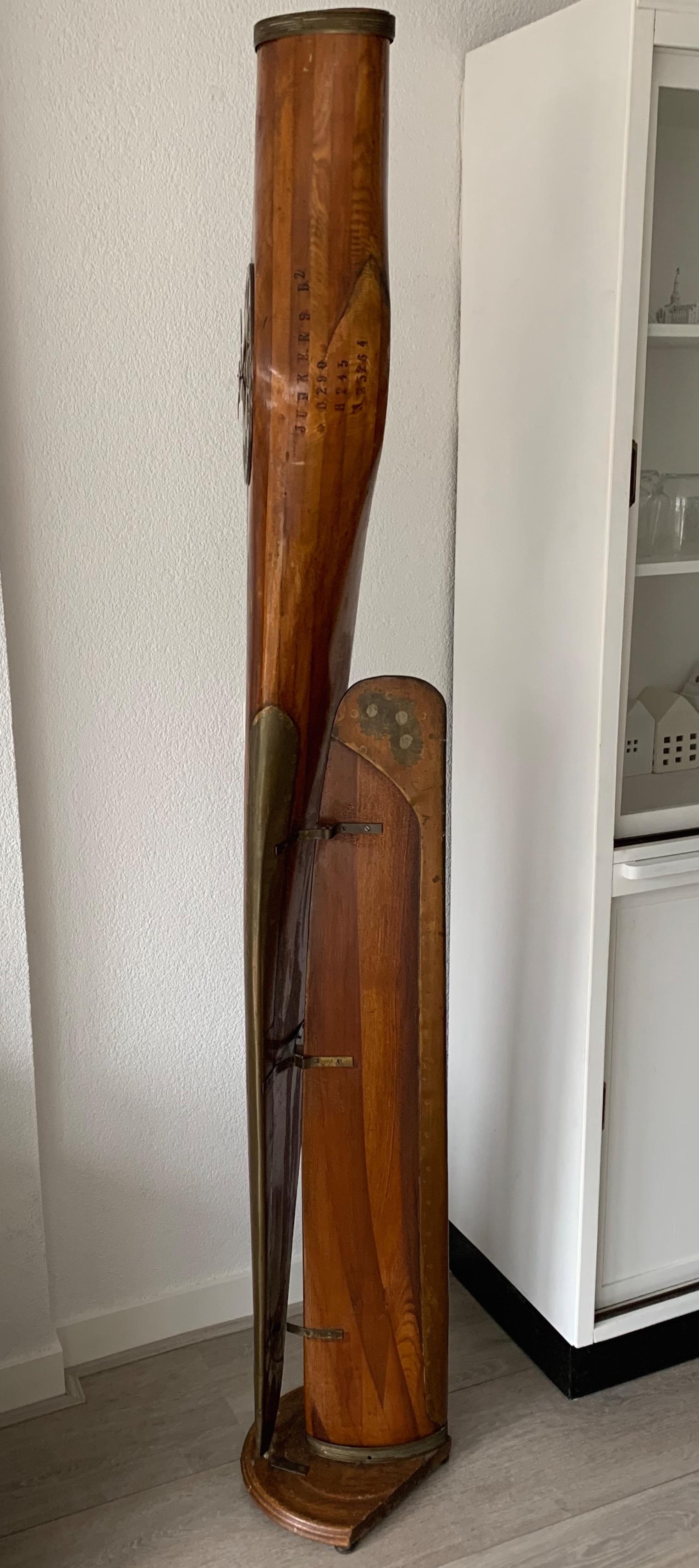 Unique Art Deco Era, Industrial Aviation Design Airplane Propeller Wooden Clock 1