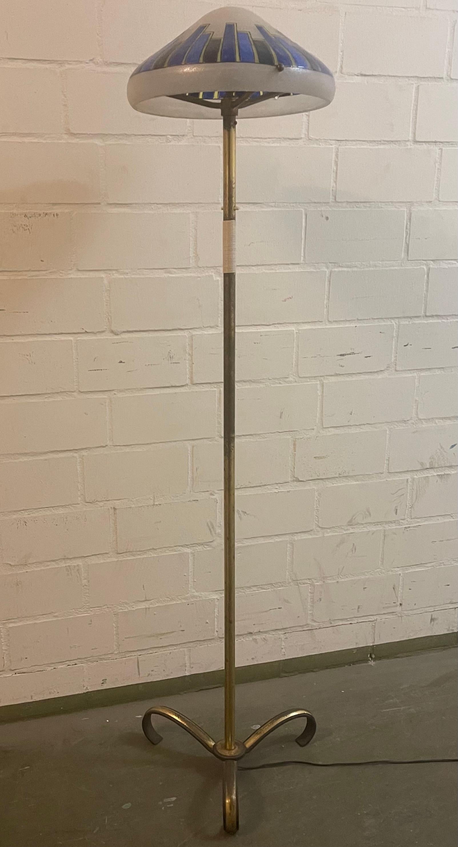 Unique Art-Déco floor lamp by Maison LEUNE For Sale 3