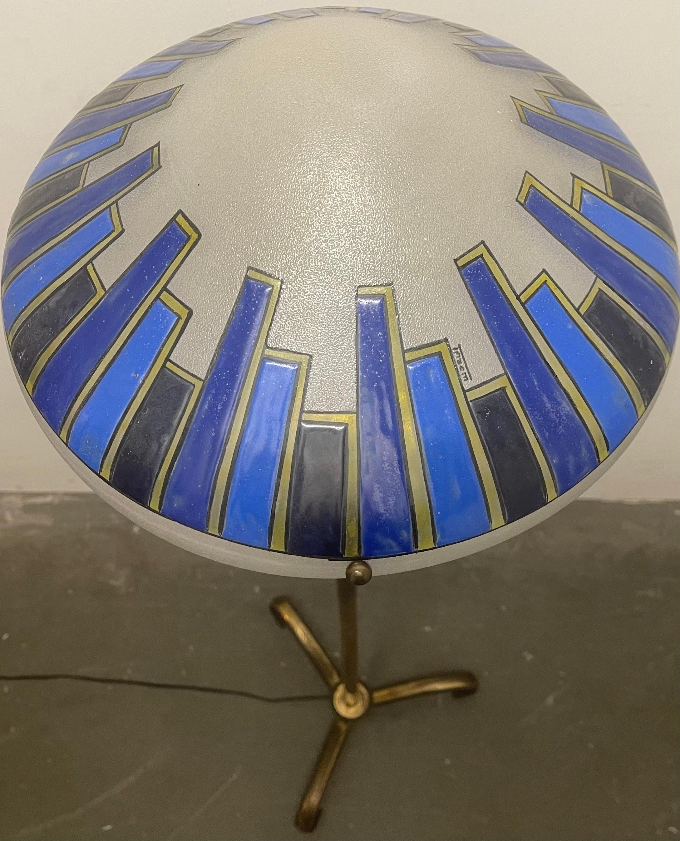 Unique Art-Déco floor lamp by Maison LEUNE For Sale 1