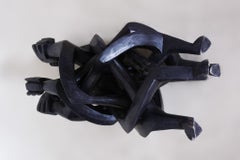 Unique Art Deco Folding Table Carved From One Piece of Ebony Wood, 1930s, Africa