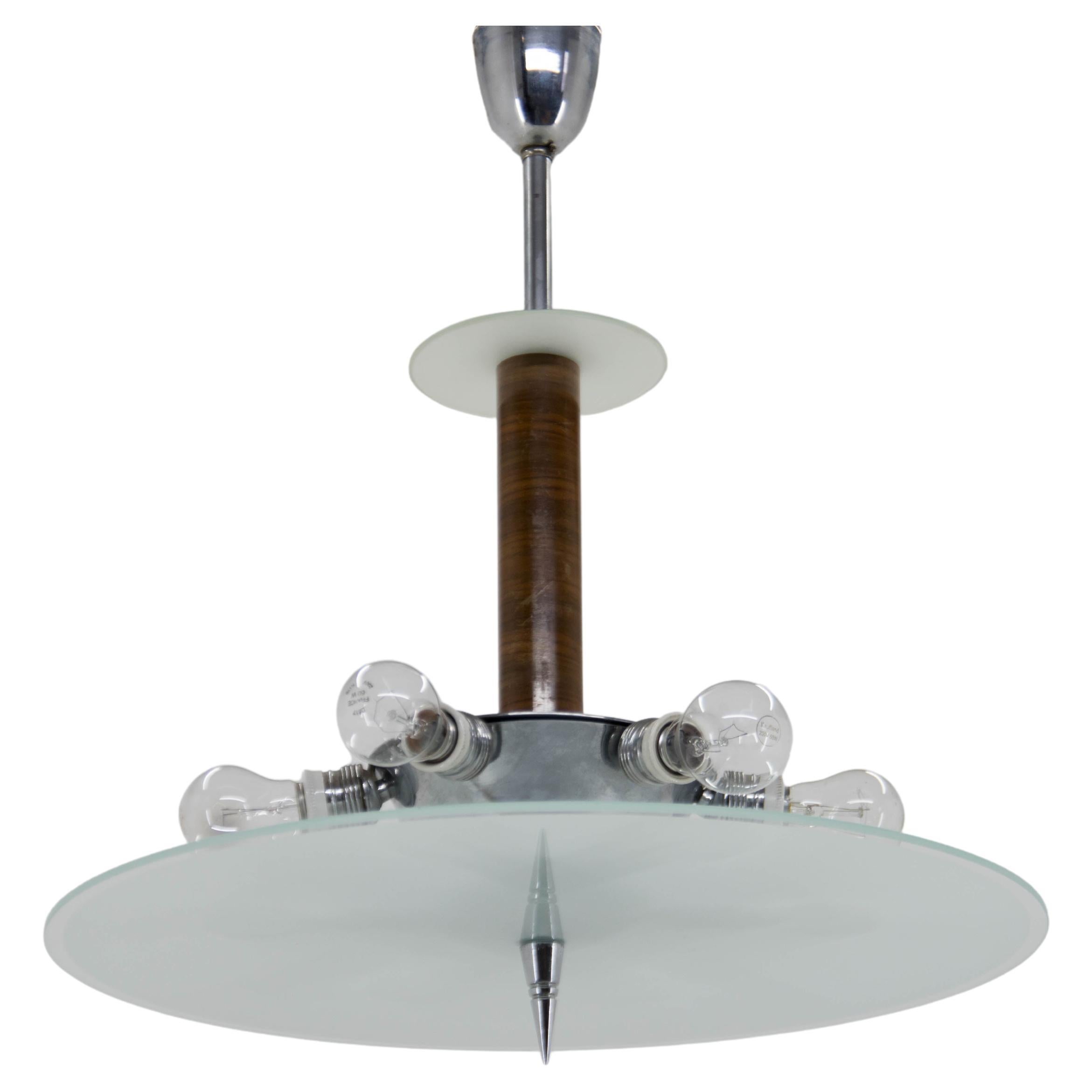Lampadario Art Deco/Funzionalista unico nel suo genere, anni '30