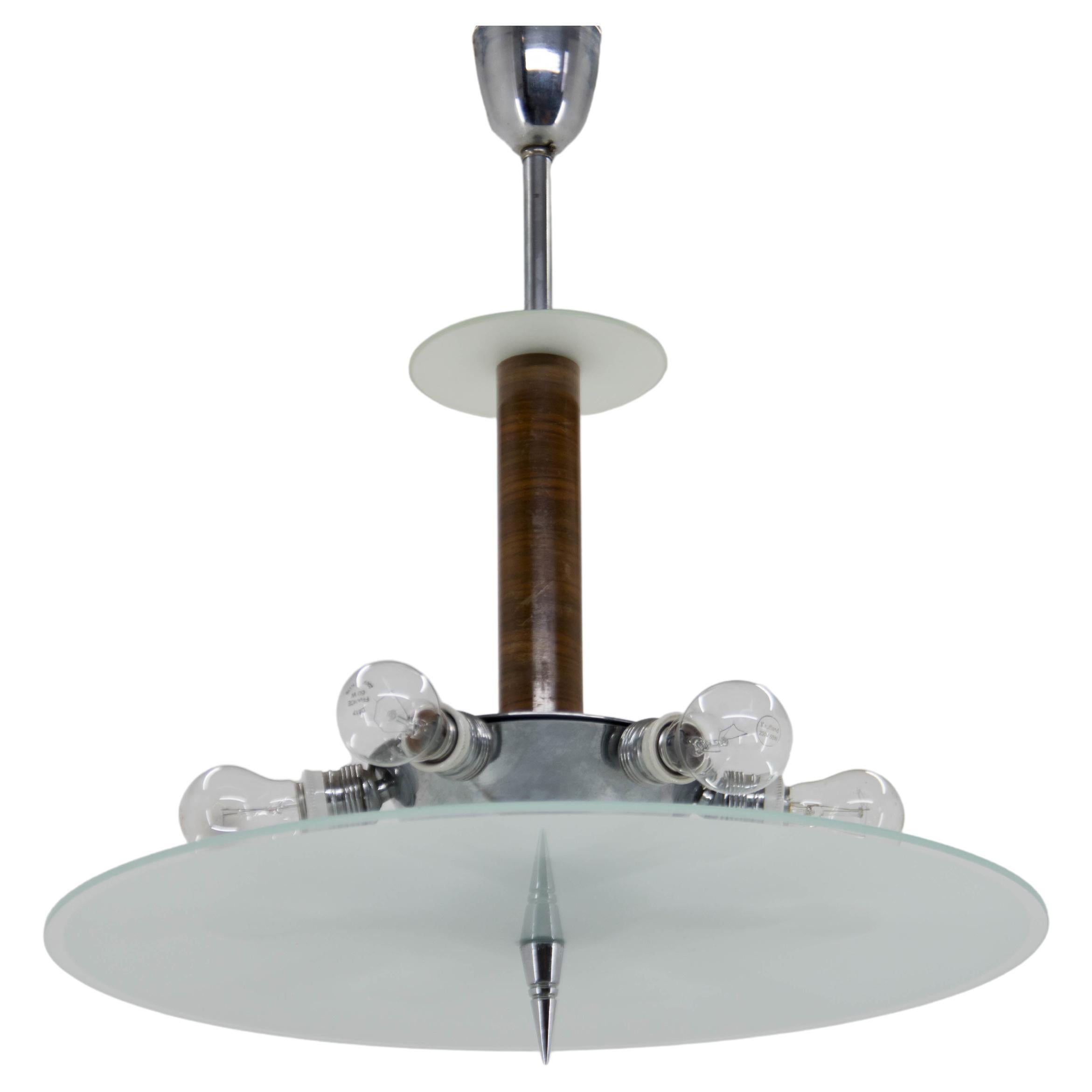 Unique Art Deco/Functionalist Chandelier, 1930s