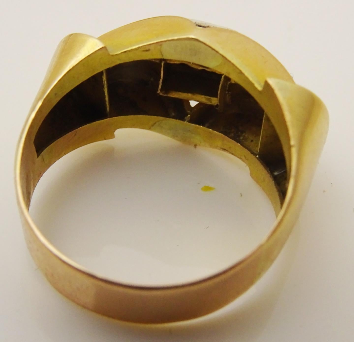 Women's Unique Art Deco Gold and Diamond Ring For Sale