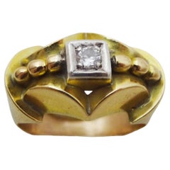 Einzigartiger Art-déco-Ring aus Gold und Diamanten