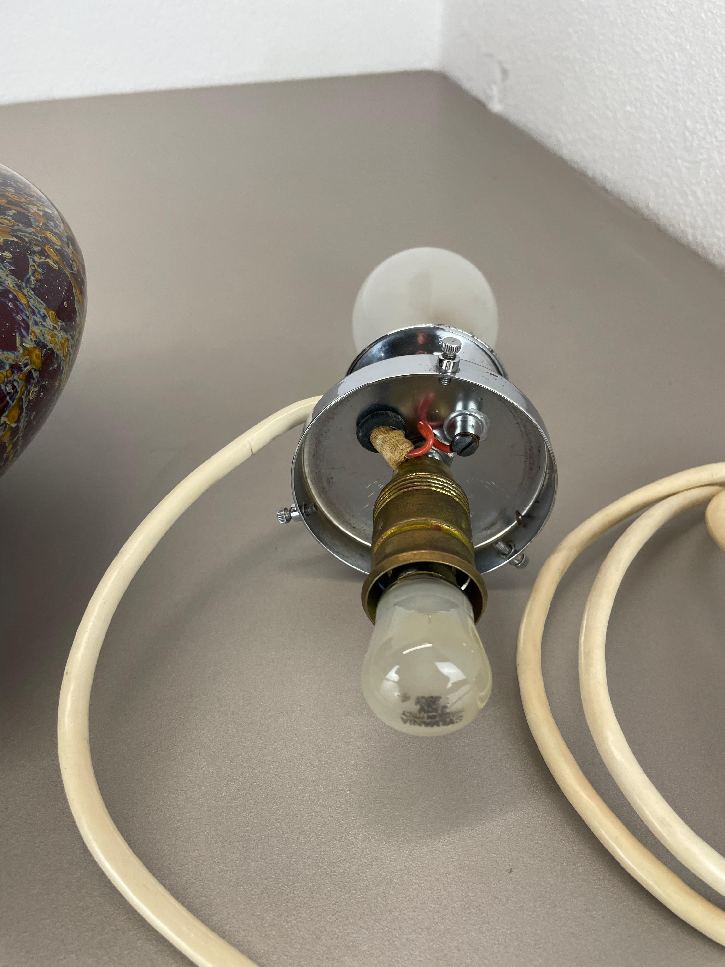unica base per lampada da tavolo in vetro art deco IKORA di Karl Wiedmann Ikora, Germania anni '50 in vendita 9