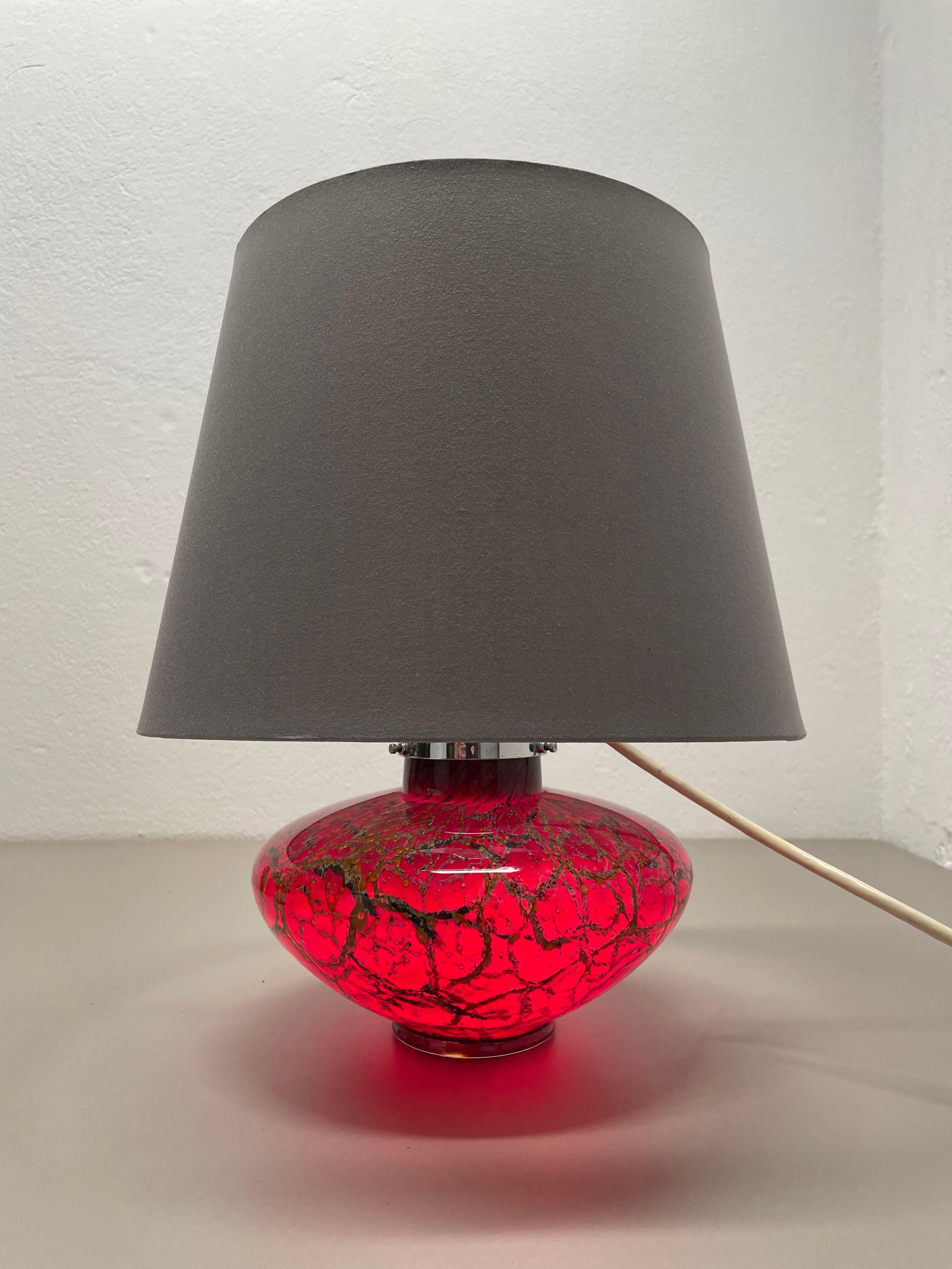 Tedesco unica base per lampada da tavolo in vetro art deco IKORA di Karl Wiedmann Ikora, Germania anni '50 in vendita