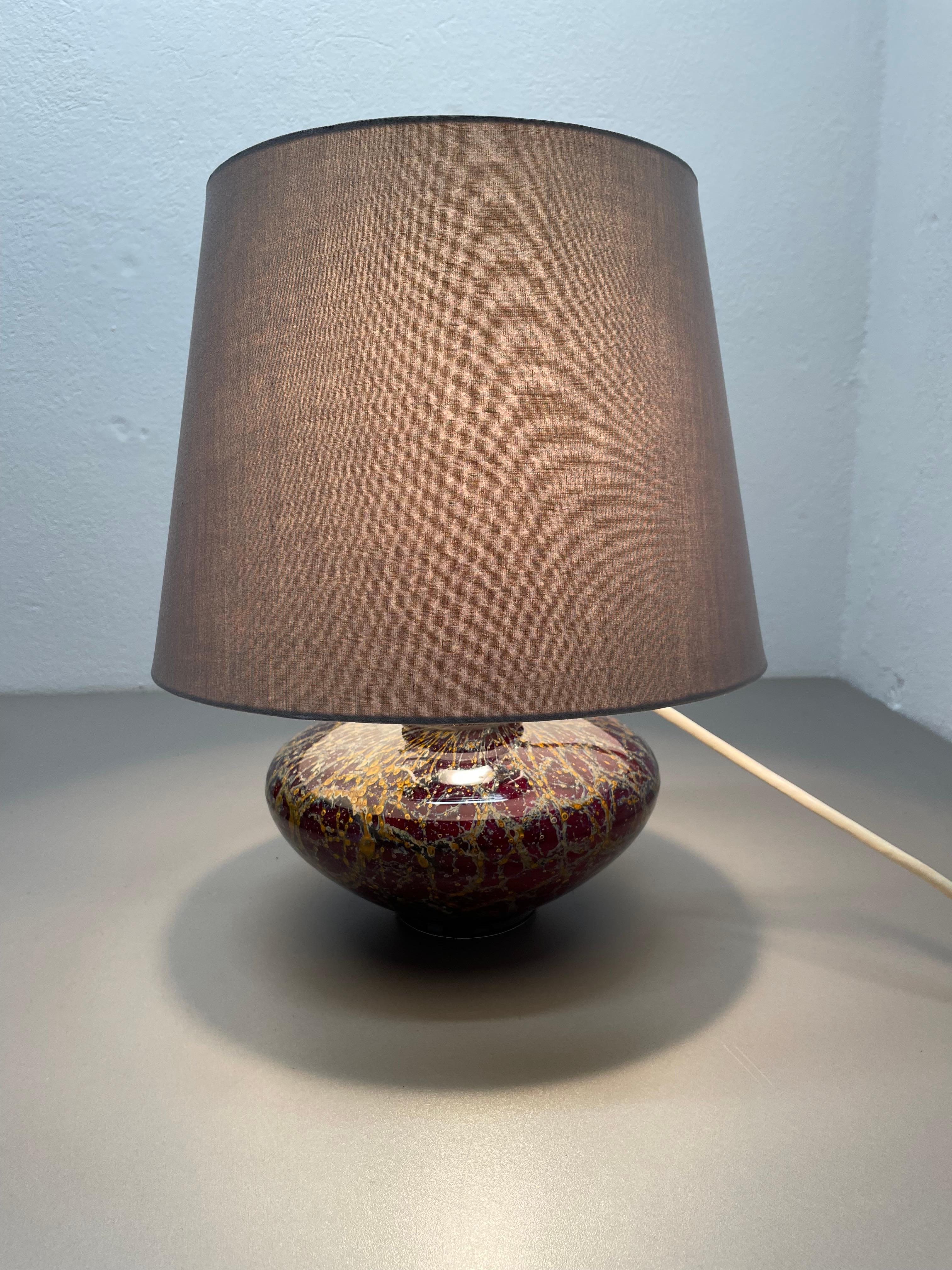 XX secolo unica base per lampada da tavolo in vetro art deco IKORA di Karl Wiedmann Ikora, Germania anni '50 in vendita
