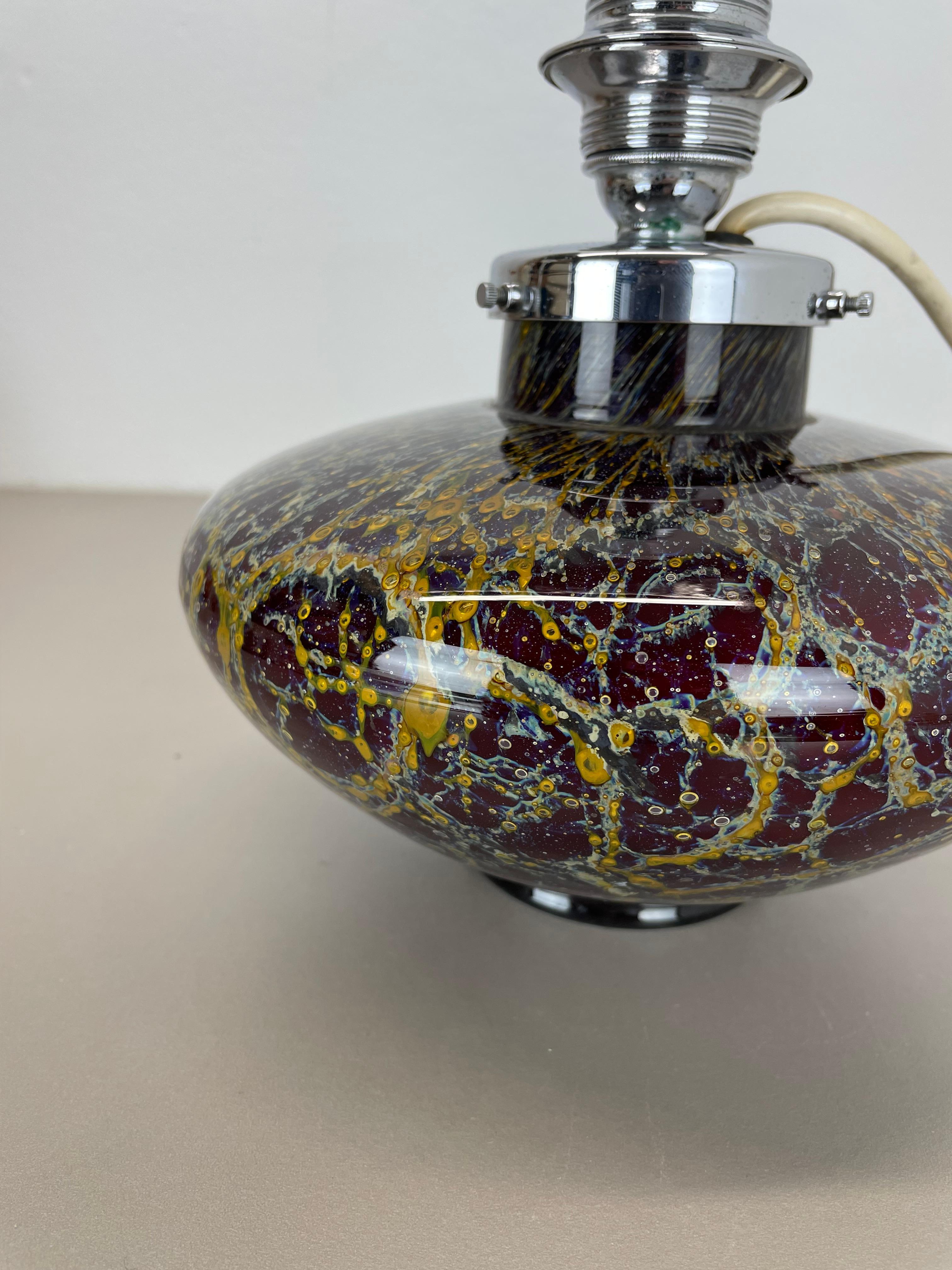 Metallo unica base per lampada da tavolo in vetro art deco IKORA di Karl Wiedmann Ikora, Germania anni '50 in vendita