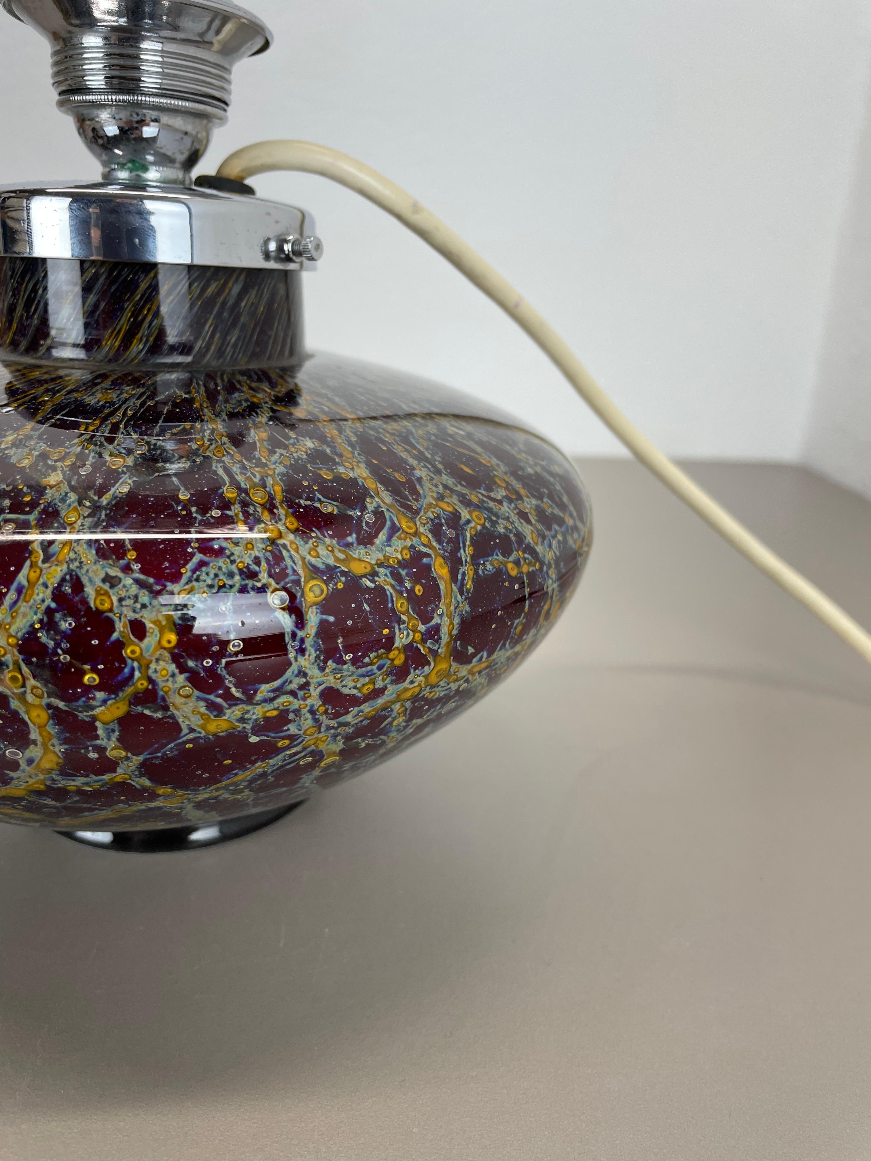 unica base per lampada da tavolo in vetro art deco IKORA di Karl Wiedmann Ikora, Germania anni '50 in vendita 1