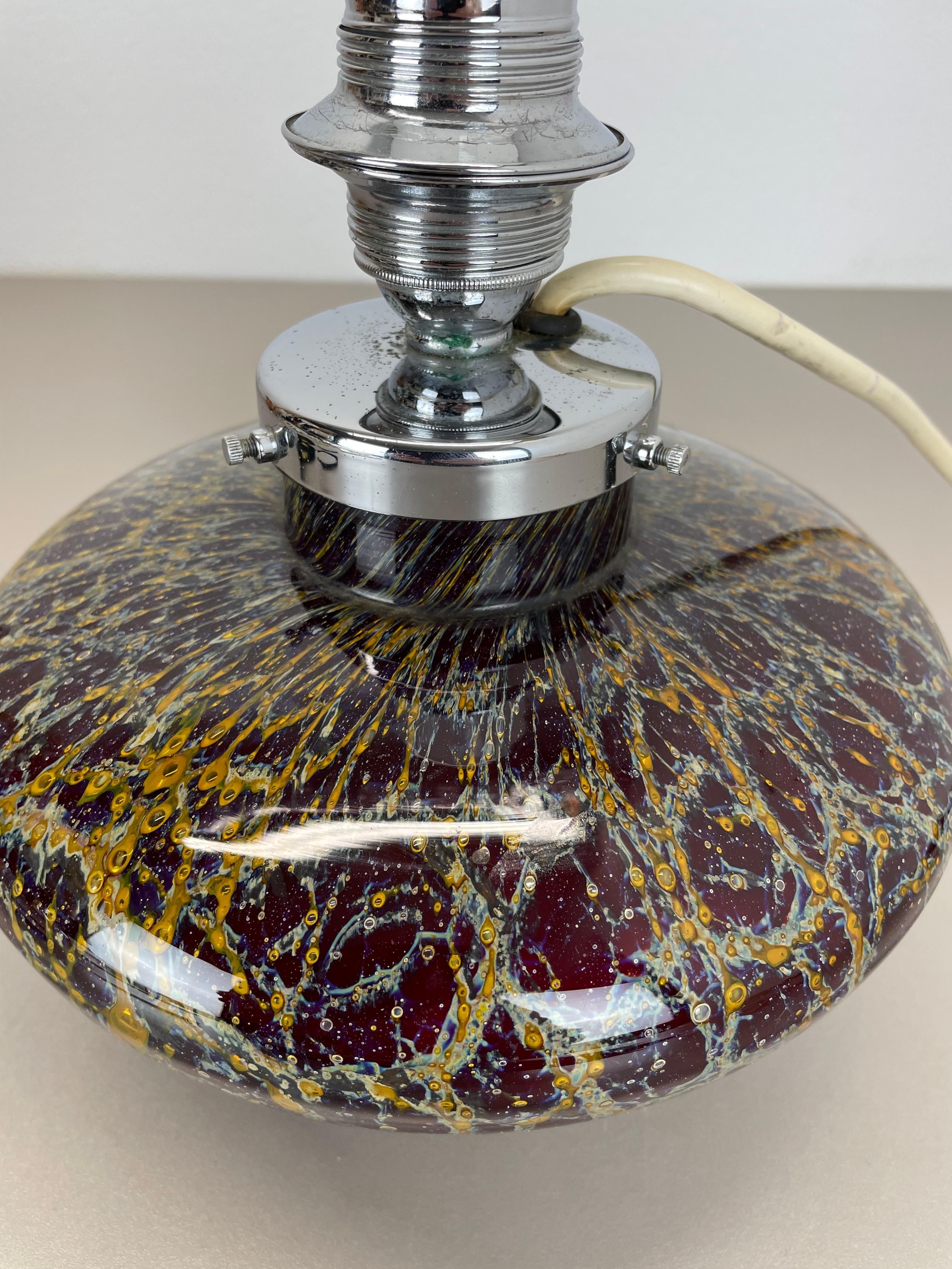 unica base per lampada da tavolo in vetro art deco IKORA di Karl Wiedmann Ikora, Germania anni '50 in vendita 2