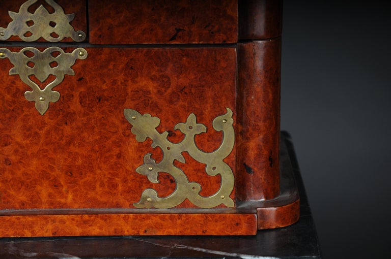 Unique Art Deco Jewelry Box Covered with Velvet For Sale at 1stDibs