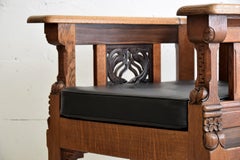 Art Deco Lion Cachet Jatoba and Darkened Oak Armchair