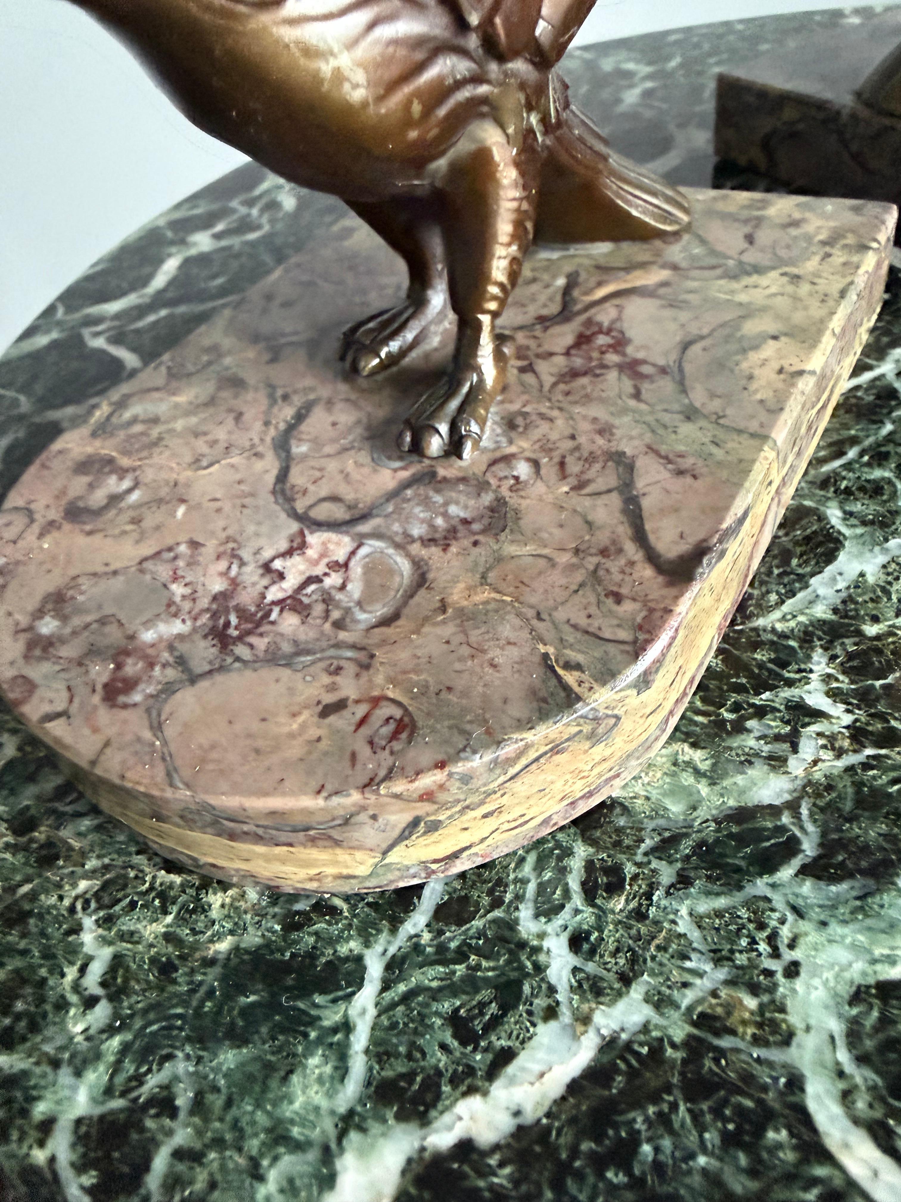 Unique Art Deco Pair Bronzed Eagle Bookend Sculptures in Style Max Le Verrier en venta 3