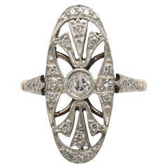 Unique Art Deco ring with diamonds, Hungary, 1930s/1940s
