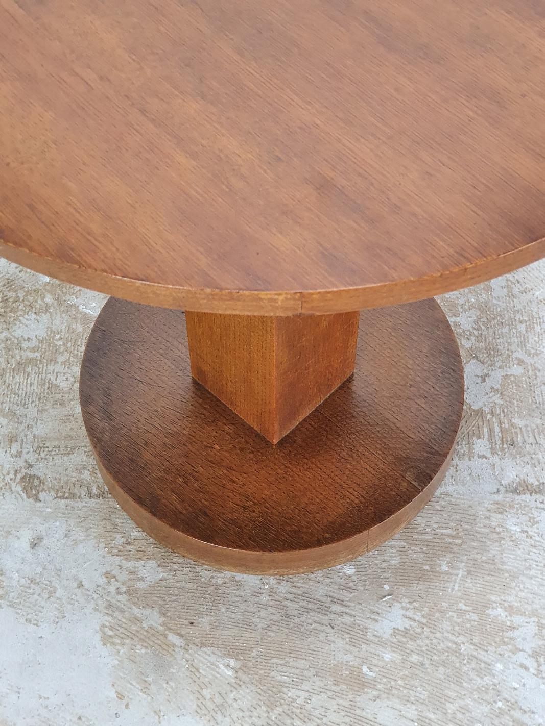 Early 20th Century Unique Art Deco Side Table in Wood