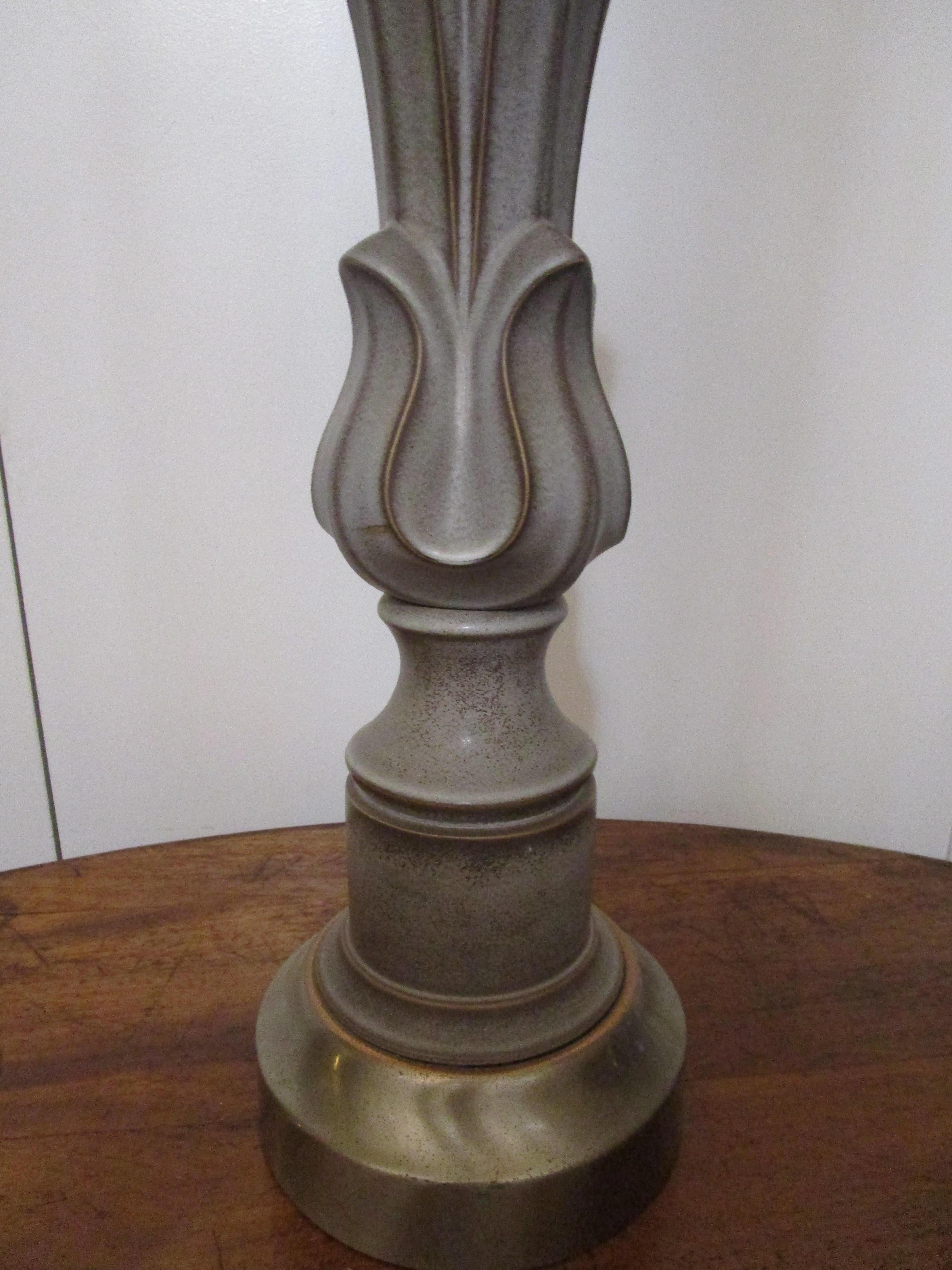 European Unique Art Deco Style Iron, Copper and Metal Torchiere Lamp with Glass Shade For Sale
