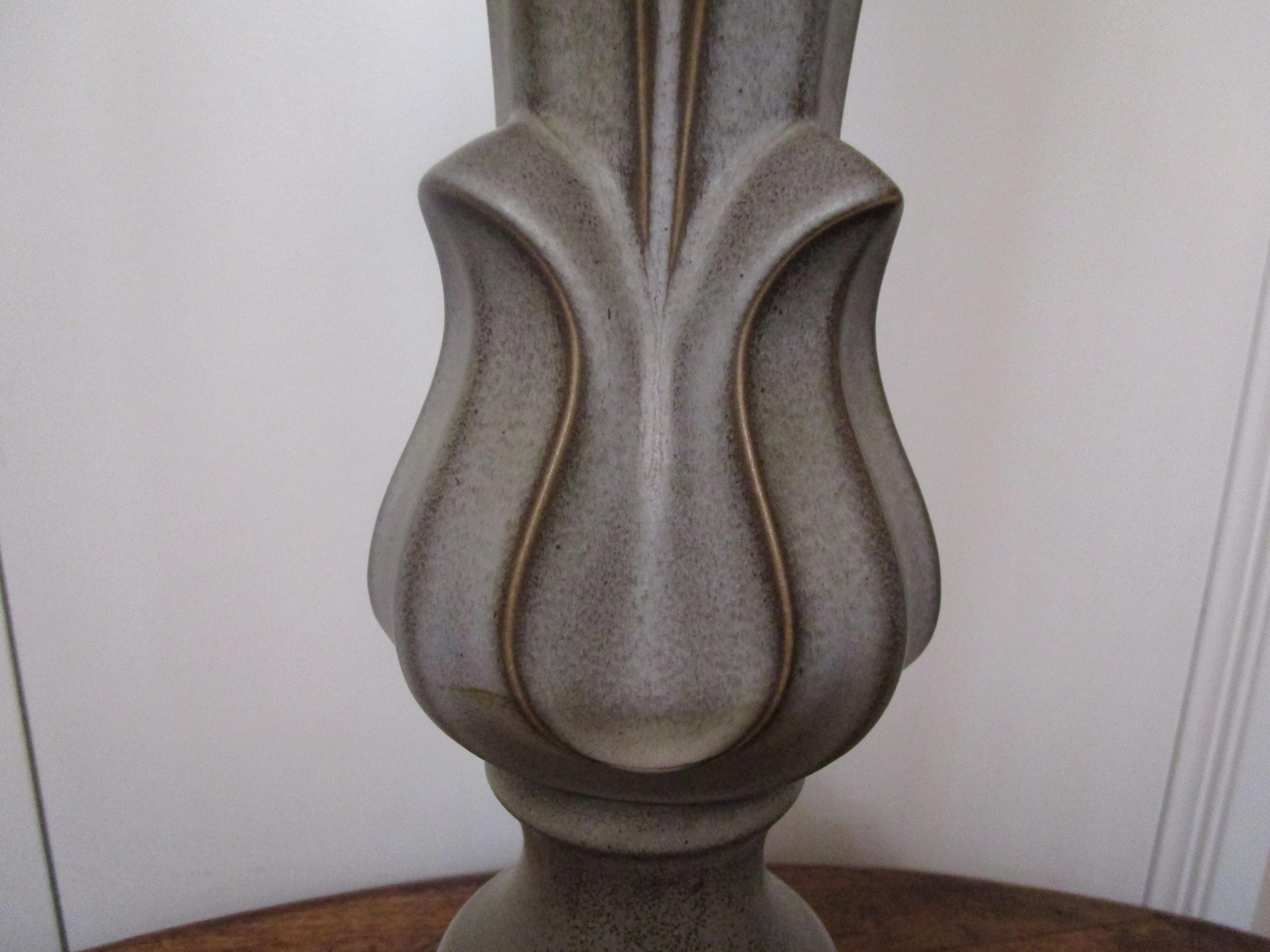 Unique Art Deco Style Iron, Copper and Metal Torchiere Lamp with Glass Shade In Good Condition For Sale In Lomita, CA