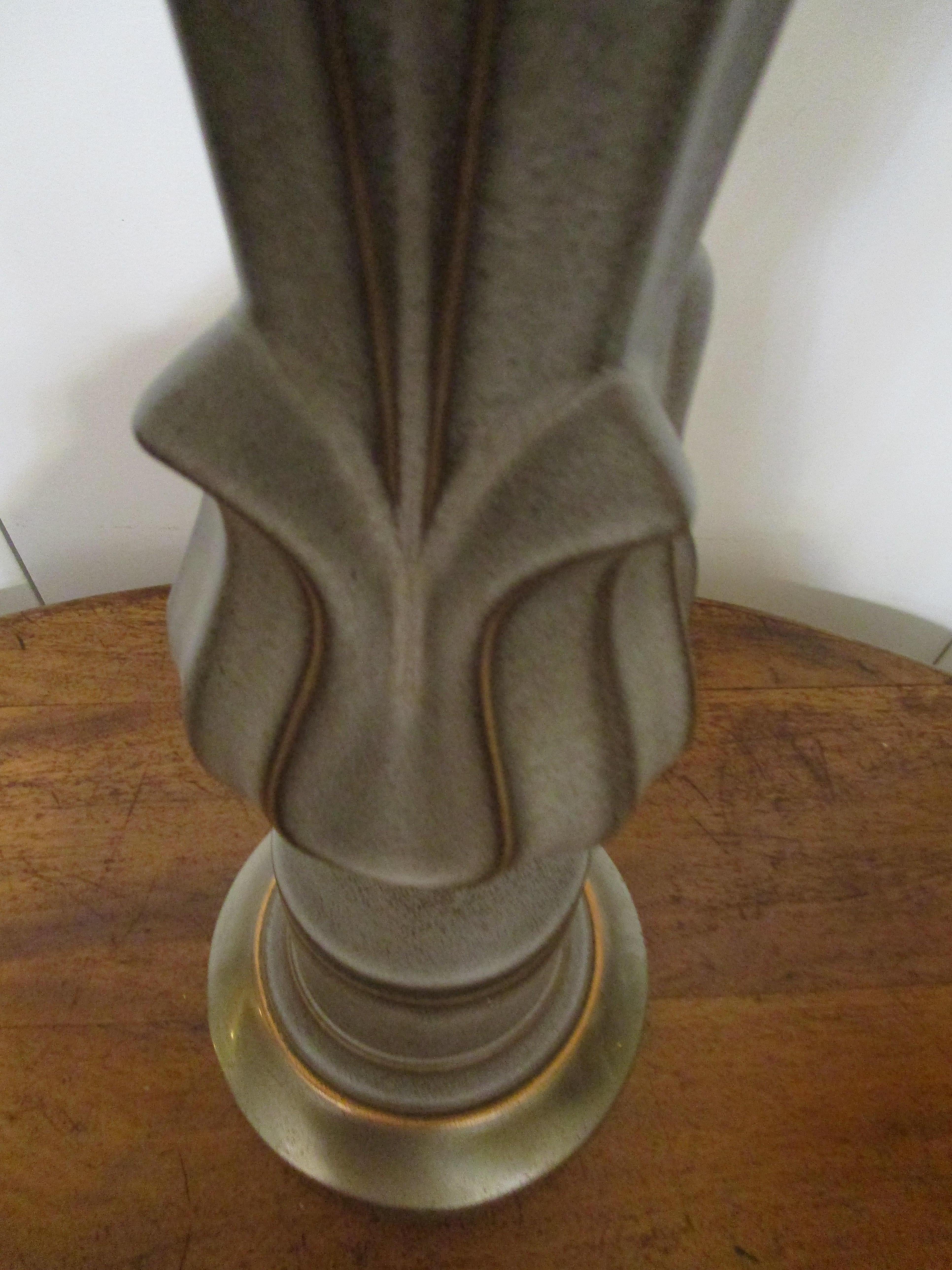 Unique Art Deco Style Iron, Copper and Metal Torchiere Lamp with Glass Shade For Sale 1