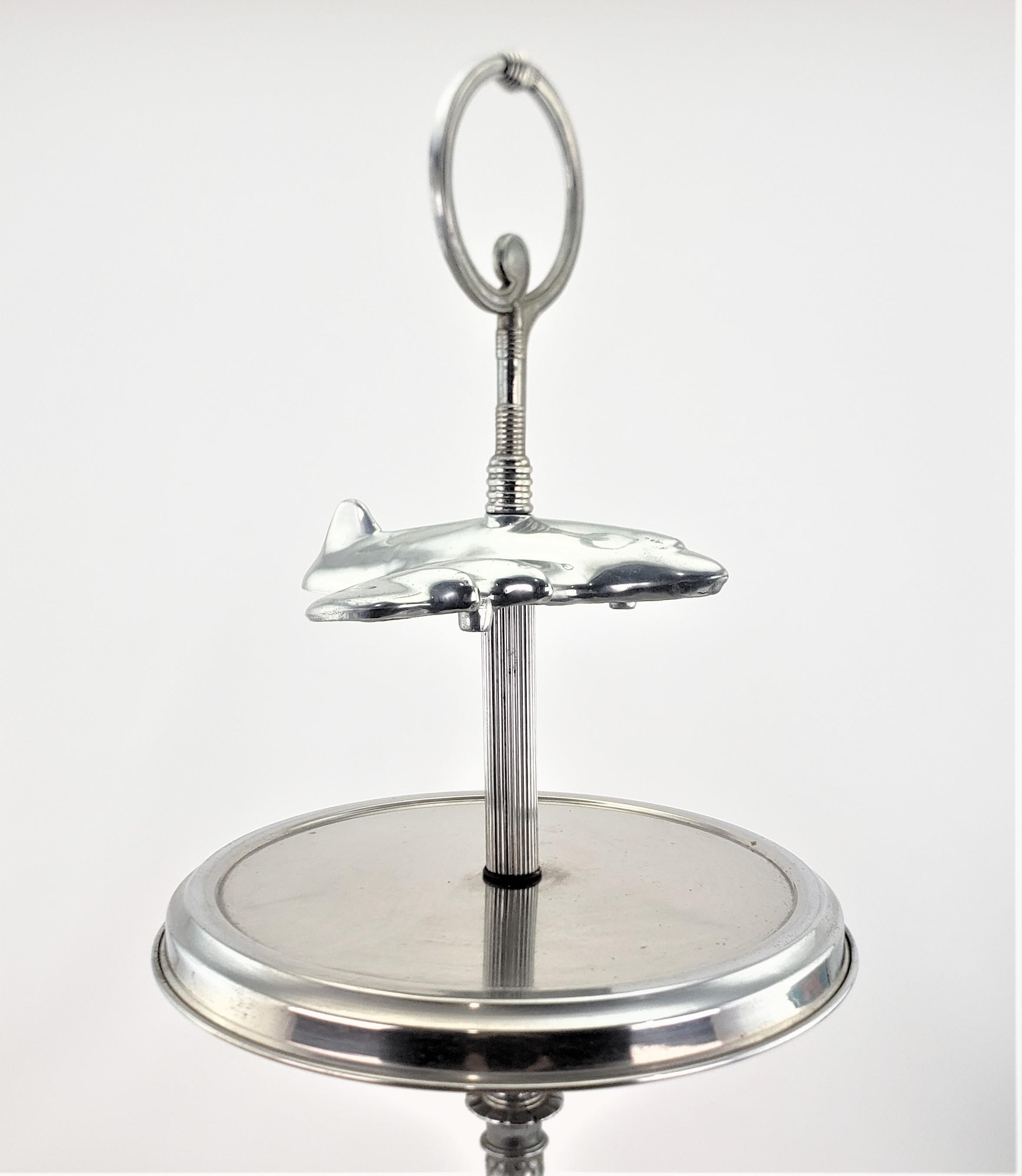 Unique Art Deco Styled Chrome Jet Airplane Lighted Smoker's Stand or Table For Sale 1