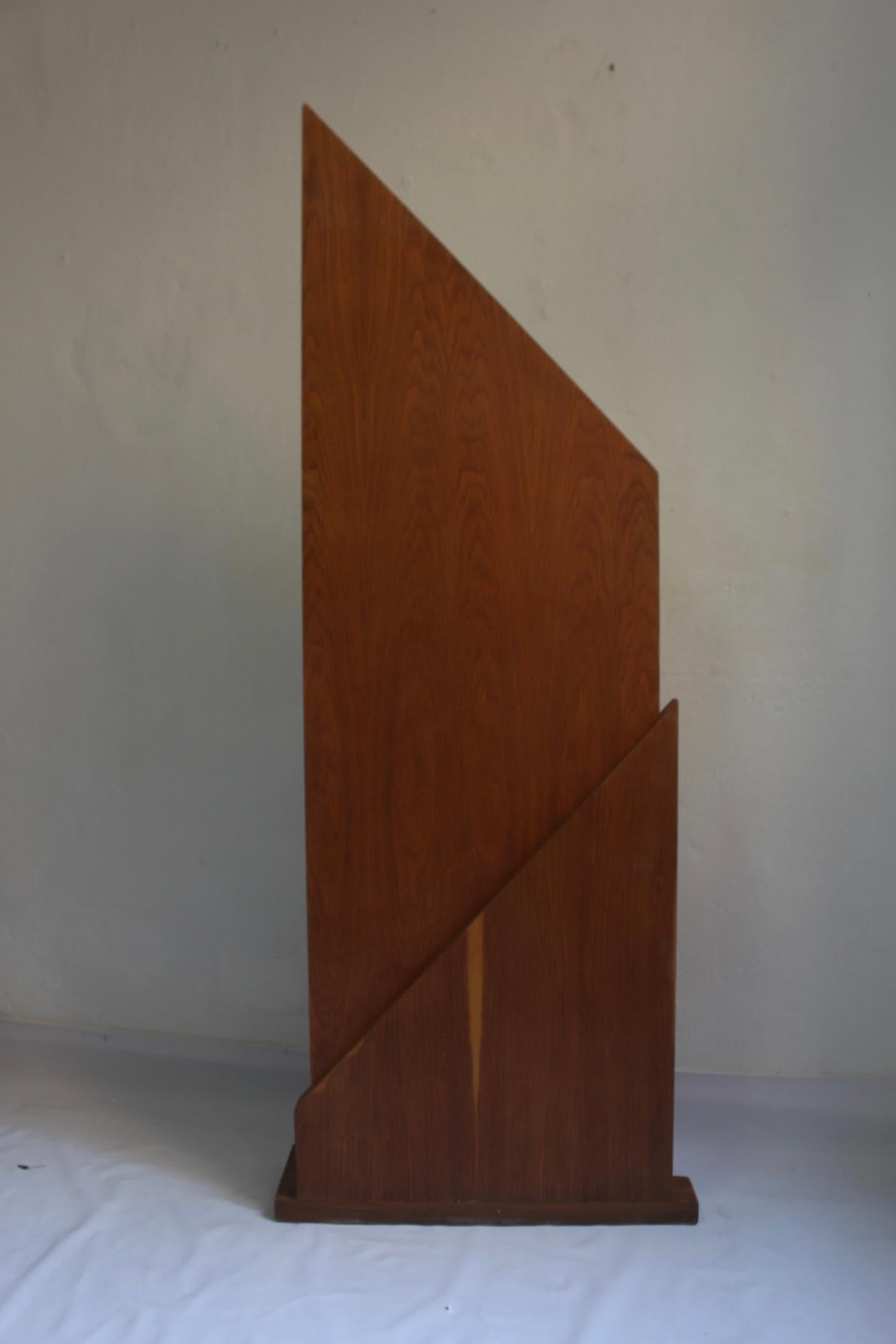 Art Deco Geometric Wood Floor Vanity Theater Mirror, 1930s For Sale 6