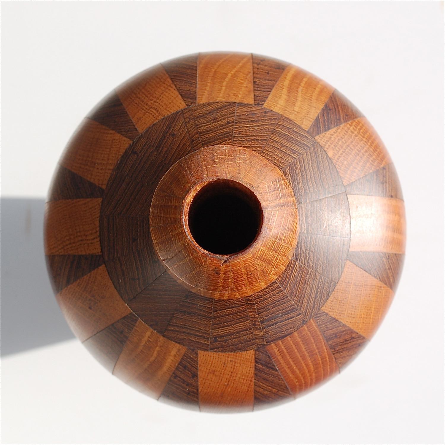Turned Unique Art Deco Timber Vase, circa 1930s For Sale
