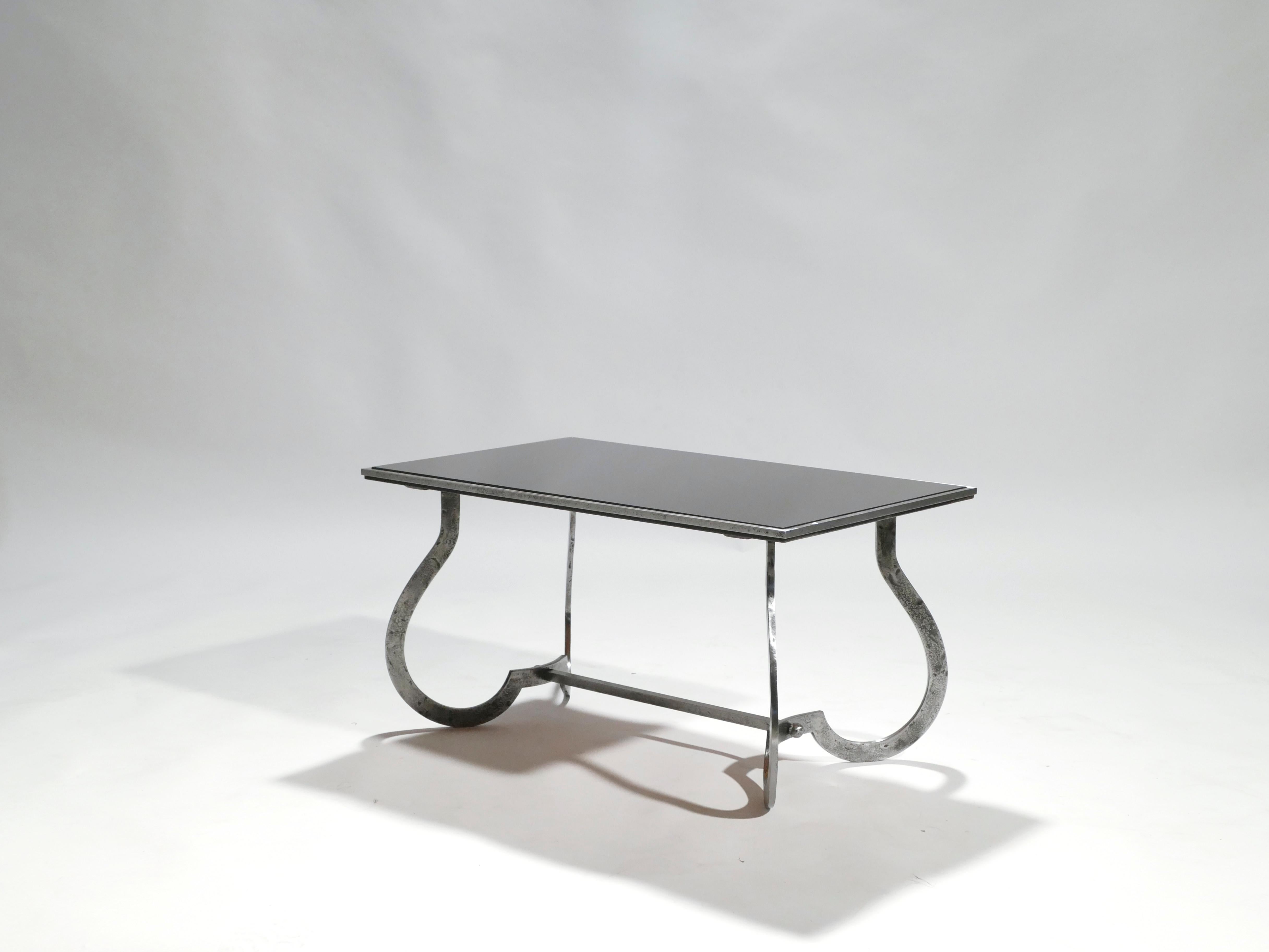 Unique Art Deco Wrought Iron Side Table, 1940s 1
