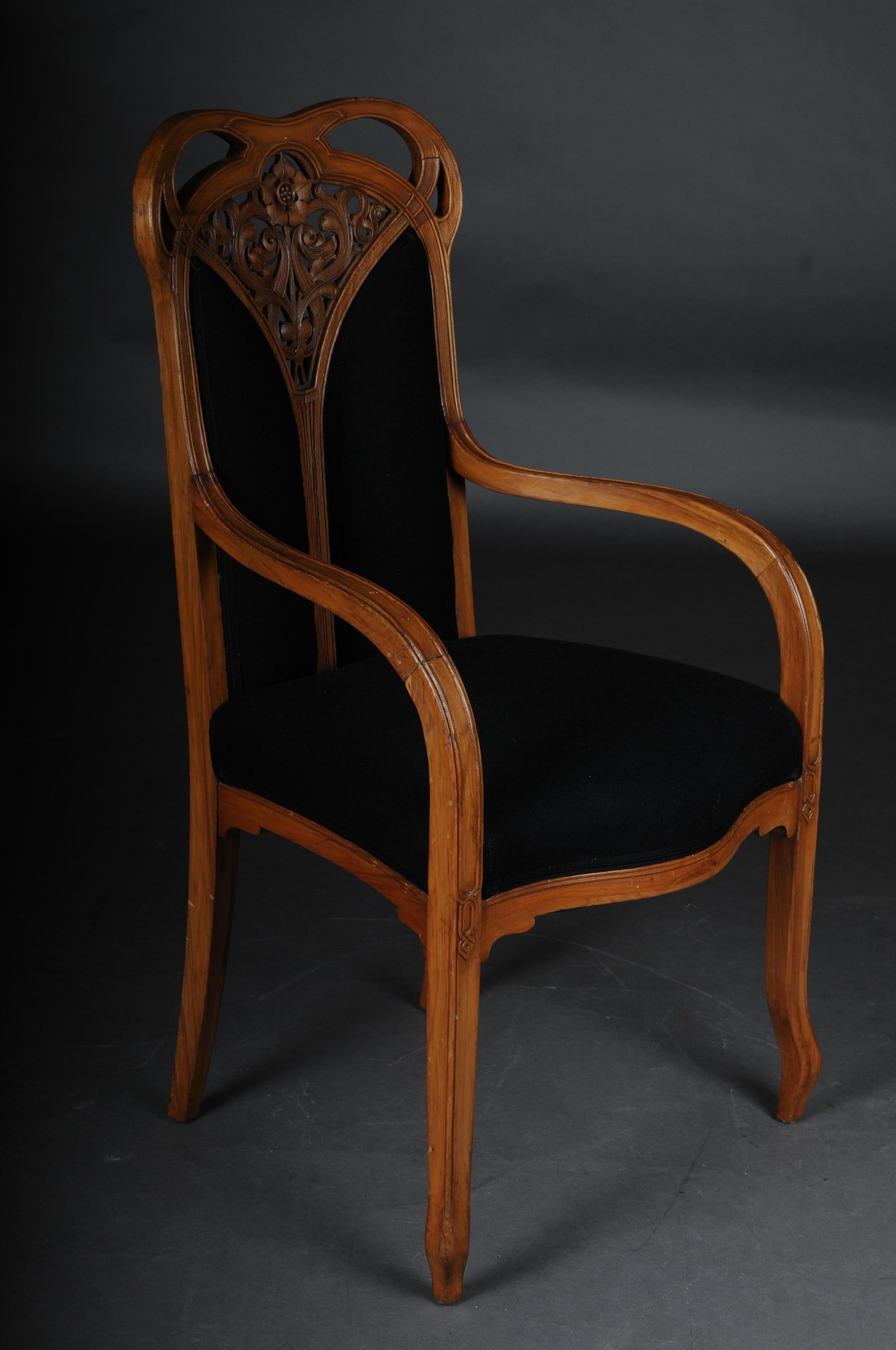 Hand-Carved Unique Art Nouveau / Nancy, Armchair Chair L. Majorelle
