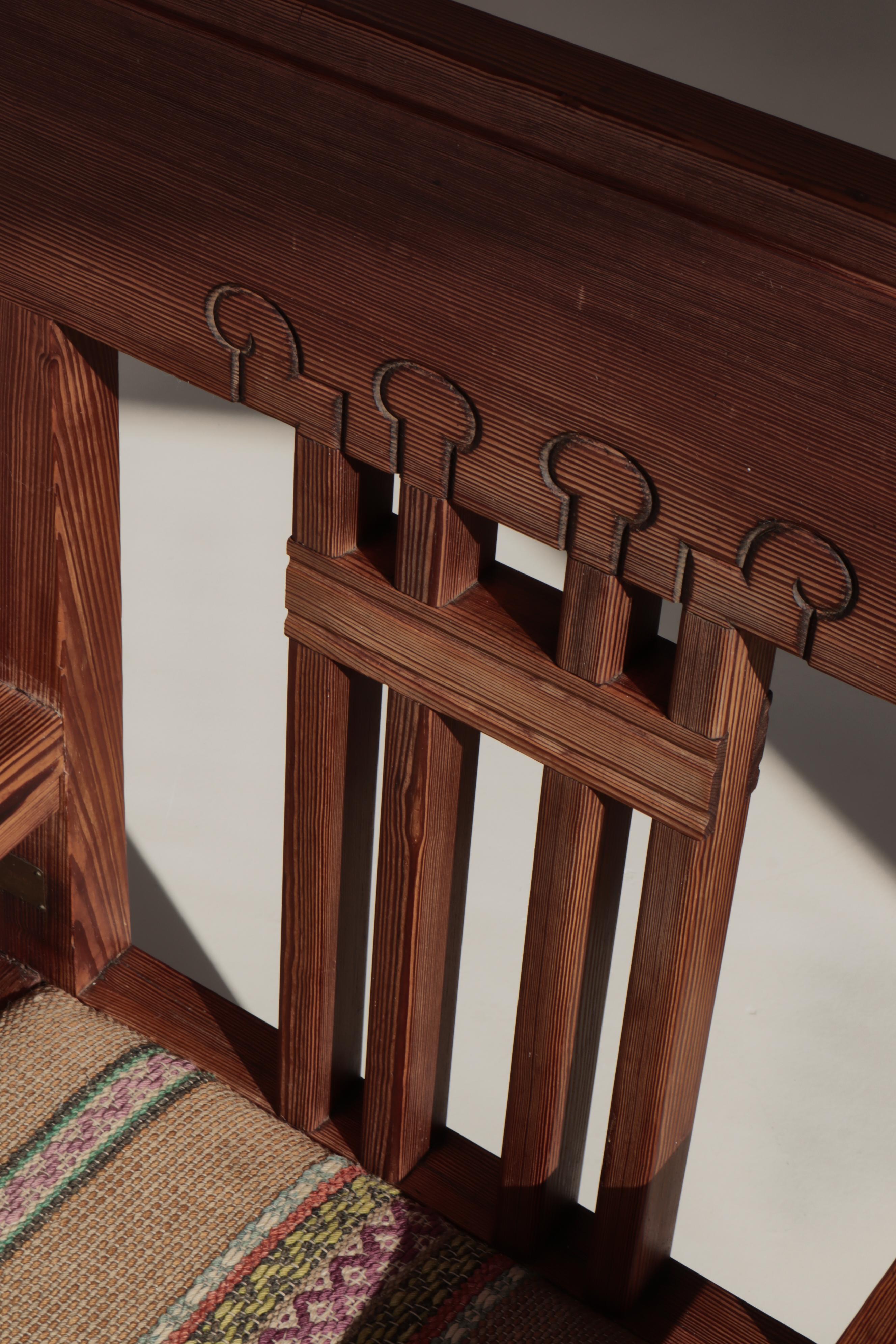 Unique Art Nouveau Pinewood Artist´s Chair by Siegfried Wagner 1910s, Denmark For Sale 11