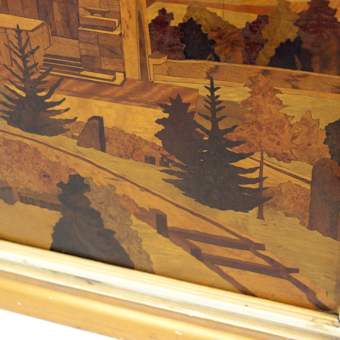 Tchèque Œuvre d'art unique en placage de bois incrusté, Tchécoslovaquie, années 1950 en vente